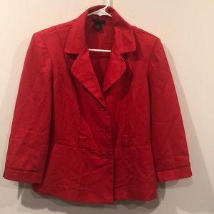 Red Three Button Blazer